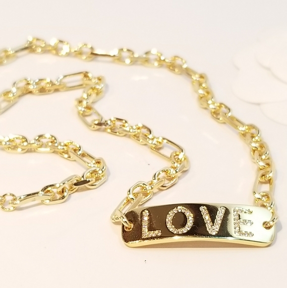 Jewelry - NEW Gold Love Choker Bracelet Necklace